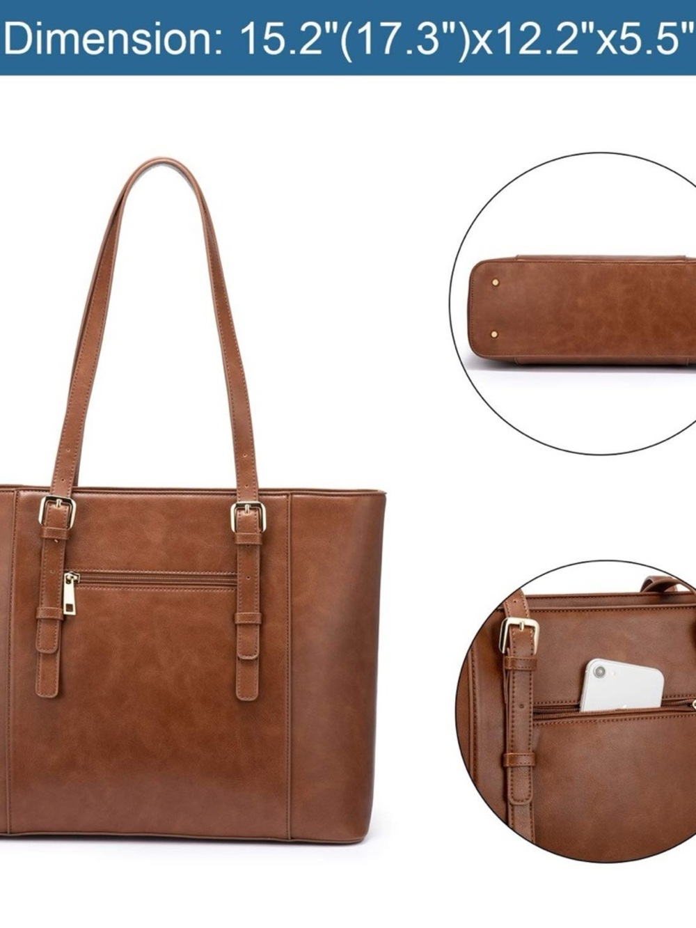Lovevook Classic Brown Tote Bag - Picture 6 of 8